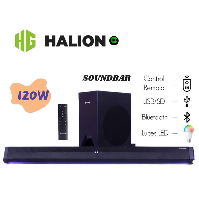 Soundbar HA-S40C con Subwoofer 120W Con Control Remoto
