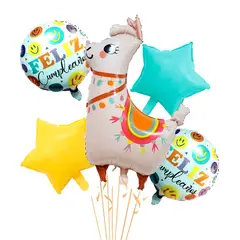 GENERICO - Globos forma Llama o Alpaca pack de 5 unds
