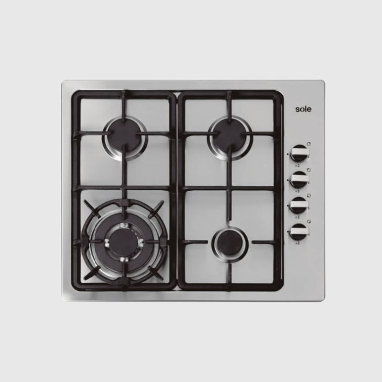 ENCIMERA A GAS ACERO INOX. 58CM 4 QUEMADORES A SOLCO036.