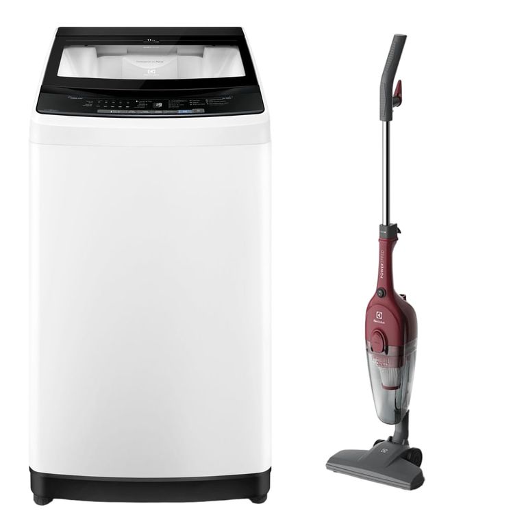 Combo Lavadora 11kg Premium Care White EWIW11F2USVW + Aspiradora vertical STK13