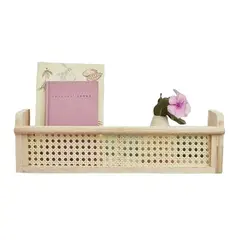 GENERICO - Estante de madera con Rattan Organizador de pared - madera