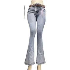 GENERICO - PANTALON JEAN FLARE CELESTE AGUA
