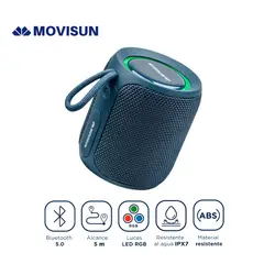 MOVISUN - Parlante Power Smart IPX7 16 W Bluetooth 5.0 con Luces LED RGB