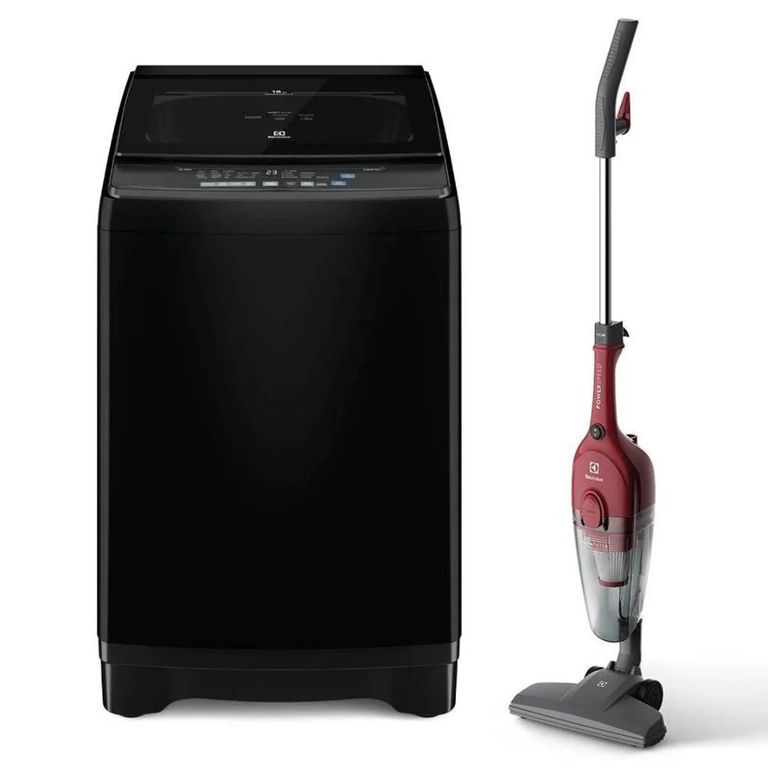 Combo Lavadora Carga Superior 18kg Negro EWIP18F2XSWB + Aspiradora vertical STK13