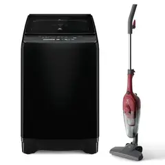 ELECTROLUX - Combo Lavadora Carga Superior 18kg Negro EWIP18F2XSWB + Aspiradora vertical STK13