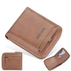 BAELLERRY - Billetera doble cuerpo cuero pu marron