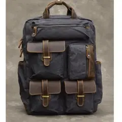 GENERICO - Mochila de tela lona impermeable con varios compartimiento