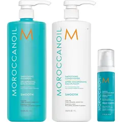 MOROCCANOIL - Shampoo Suavizante 1000ml + Acondicionador + Sérum Smooth