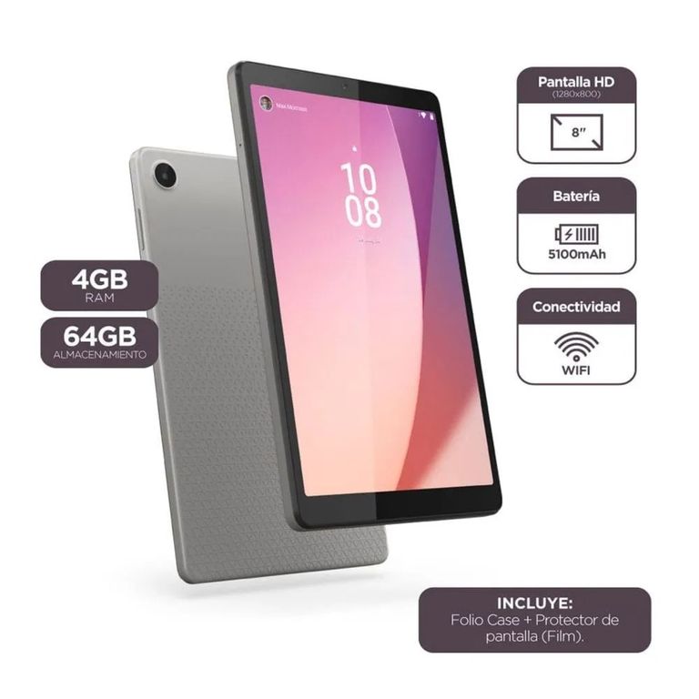 Tablet Tab M8 4GB 64GB WiFi + Folio Case Gris