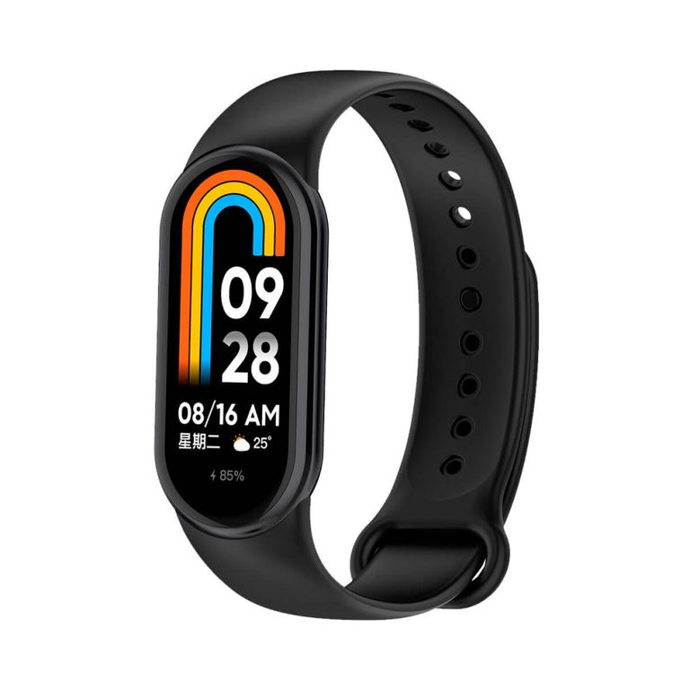 Correa de silicona Para Xiaomi MiBand 8-9-10 Negro