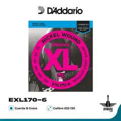 DADDARIO - D'Addario EXL170-6 Cuerdas Bajo Eléctrico 032-130 6