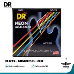 DR - DRS-NMCB6-30 Cuerdas para Bajo HiDef Neon Multicolor
