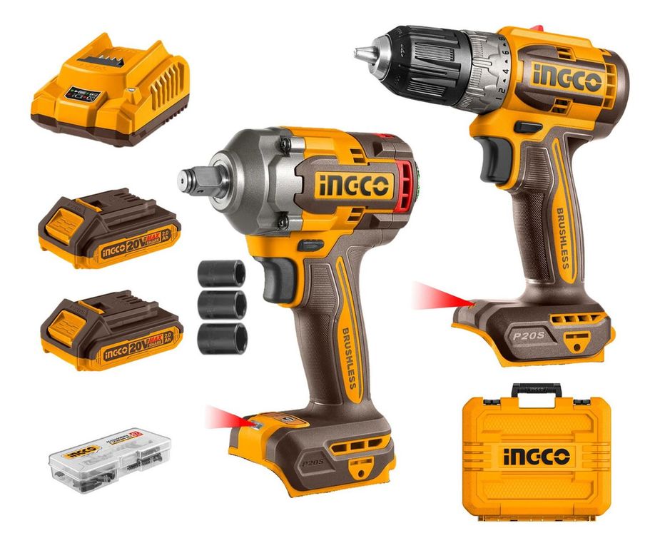 Combo llave de impacto 400nm + taladro atornillador 52nm Ingco