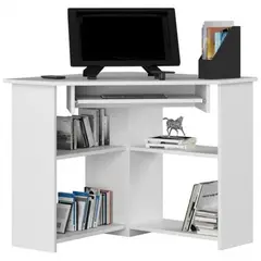 MUEBLES CRISOSTOMO - Escritorio Esquinero de Melamina Blanco 80cm