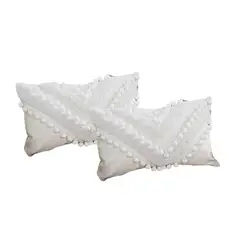 GENERICO - PACK DE 2 COJINES O ALMOHADAS NORDICO FIESTA DE POMPONES