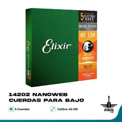 ELIXIR - 14202 Nanoweb Cuerdas para Bajo 5 045-130