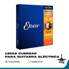 ELIXIR - 12052 Nanoweb Cuerdas para Guitarra Eléctrica 10-46