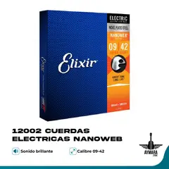 ELIXIR - 12002 Cuerdas para Guitarra Eléctrica Nanoweb 09-42