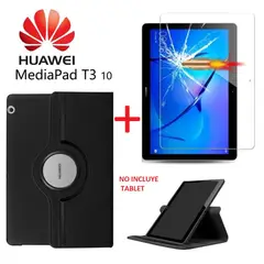 GENERICO - Funda Giratoria y Mica Vidrio Templado para Huawei MediaPad T3 10.