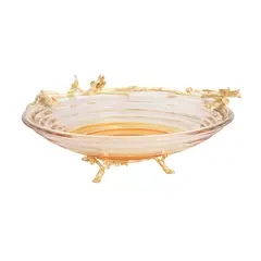 PANADECOR - Frutero Centro de Mesa Cristal Dorado Lujoso