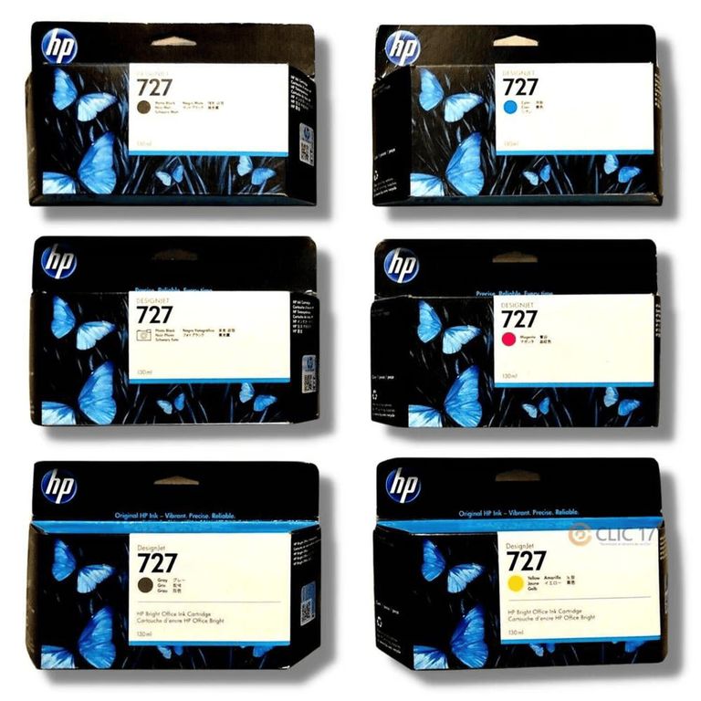 Kit Tinta 727 Cyan Magenta Amarillo Mate/Black Photo/Black Gray