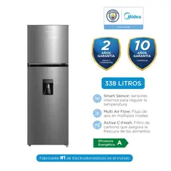 MIDEA - Refrigeradora No Frost 338Lts Inox MDRT489MTR46PEW
