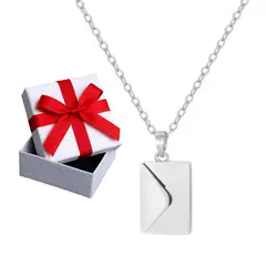 GENERICO - Collar Sobre Carta Amor Regalo Novia Aniversario Joya Acero Plateado