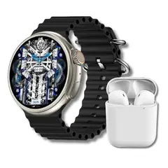 HANDS UP - Pack Smartwatch Z78 Ultra Negro y Audifono I12 Blanco.