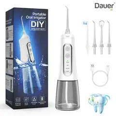 DAUER - Irrigador Dental Profesional IPX7 4 Modos 4 Boquillas
