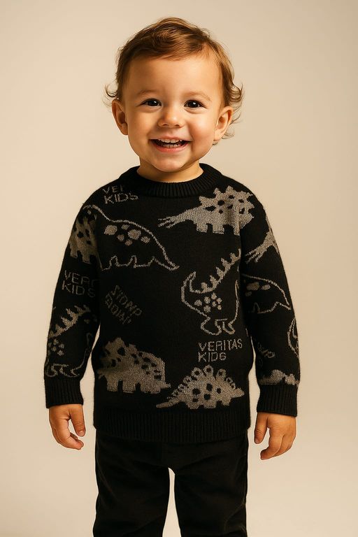 Chompa de invierno para niños chompa de lana diseño dinosaur