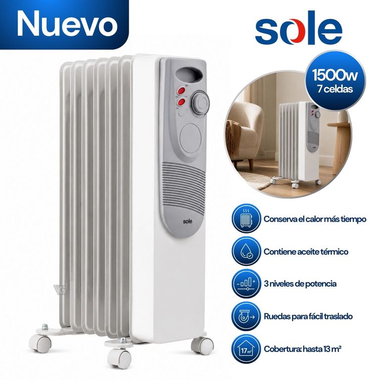 Estufa de Aceite Eléctrica 7 celdas 1500W SOLE1500