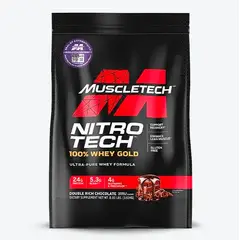 MUSCLETECH - NITRO TECH 100% WHEY GOLD DOUBLE RICH CHOCOLATE 8LB 363KG