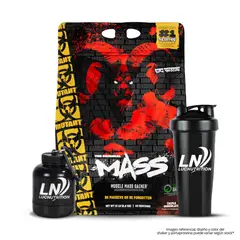 MUTANT - Mass 15 LB Mass Gainer - Triple Chocolate + Shaker + Portaproteina