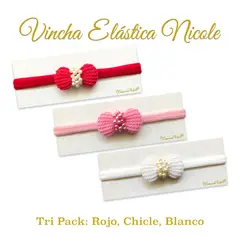 GENERICO - Vincha para bebé modelo Nicole Tri Pack