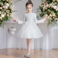 GENERICO - VESTIDO PARA NIÑA BAUTIZO BLANCO FIESTA