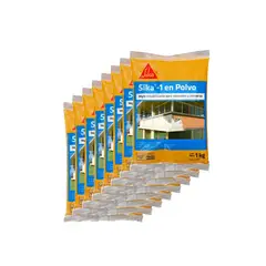 SIKA - Impermeabilizante en polvo Sika-1 Polvo Caja x 8 bolsas de 1 Kg c/u