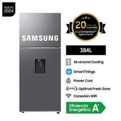 SAMSUNG - Refrigeradora Top Mount Freezer 384L C/Disp RT38DG6730S9 Silver