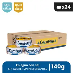 CARABELA - Filetes de Atún en agua y sal 140gr Caja x24