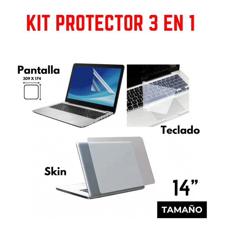 Protector para Laptop Teclado Pantalla y Tapa Skin 14"