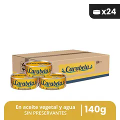 CARABELA - Filetes de Caballa en aceite vegetal 140gr Caja x24