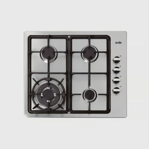 ENCIMERA A GAS ACERO INOX. 58CM 4 QUEMADORES A