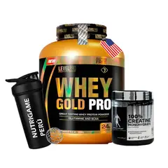 LEVEL PRO - Pack Proteína Whey Gold Pro 3Kg Vainilla + Creatina Levrone 300Gr