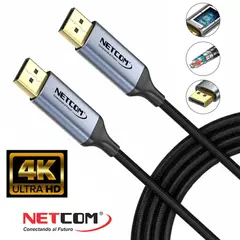 NETCOM - Cable Displayport a Displayport Pvc Macho 10 Metros 4k DP a DP