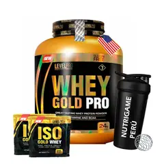 LEVEL PRO - Proteína Whey Gold Pro 6.6 Lb / 3Kg Rich Chocolate
