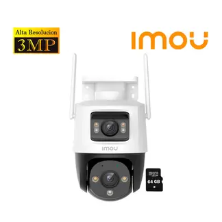 IMOU - Cámara Seguridad CRUISER DUAL 3MP + 3MP 360° Noche Color +SD 64GB