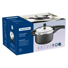 TRAMONTINA - Olla de Presión Vancouver en Aluminio Grafito 24 cm 6 L