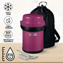 ZOJIRUSHI - Termo de Comida Acero Inoxidable 4 Divisiones Rosado