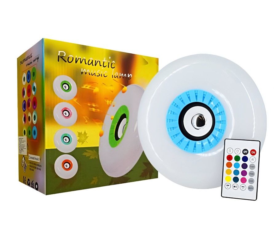 Foco Bocina Bluetooth 48w Rgb Bombilla Led Inteligente