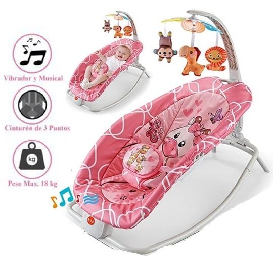 Silla Mecedora con mesa y colgador de juguetes y Musical
