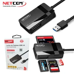 NETCOM - Lector de tarjetas USB 3.0 SD Micro sd MMC CF MS SDHC Micro MMC